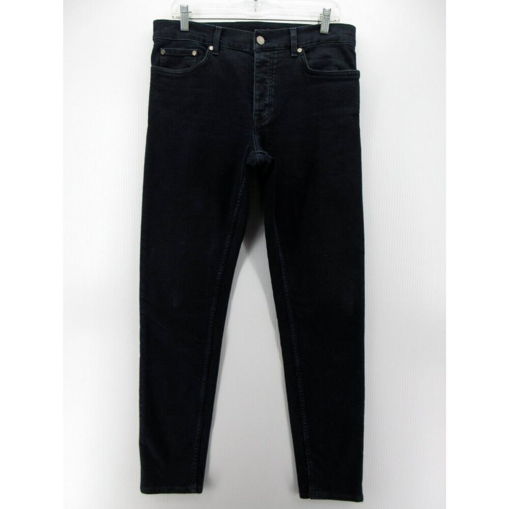 Cos Jeans 31X32 Mid Rise Slim Fit Tapered Leg Button Fly Dark Wash